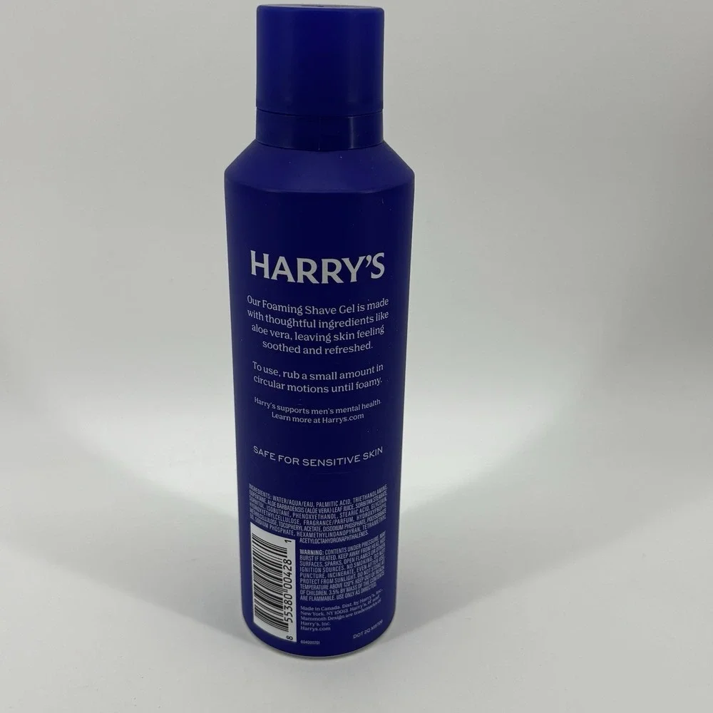 Harry's Men's Foaming Shave Gel Sensitive Skin 6.7 oz, 191 G , 200ml Lather Aloe